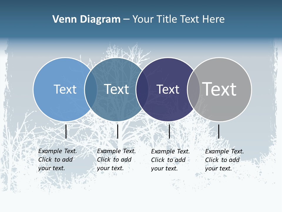 Windowpane Snowy Tree PowerPoint Template