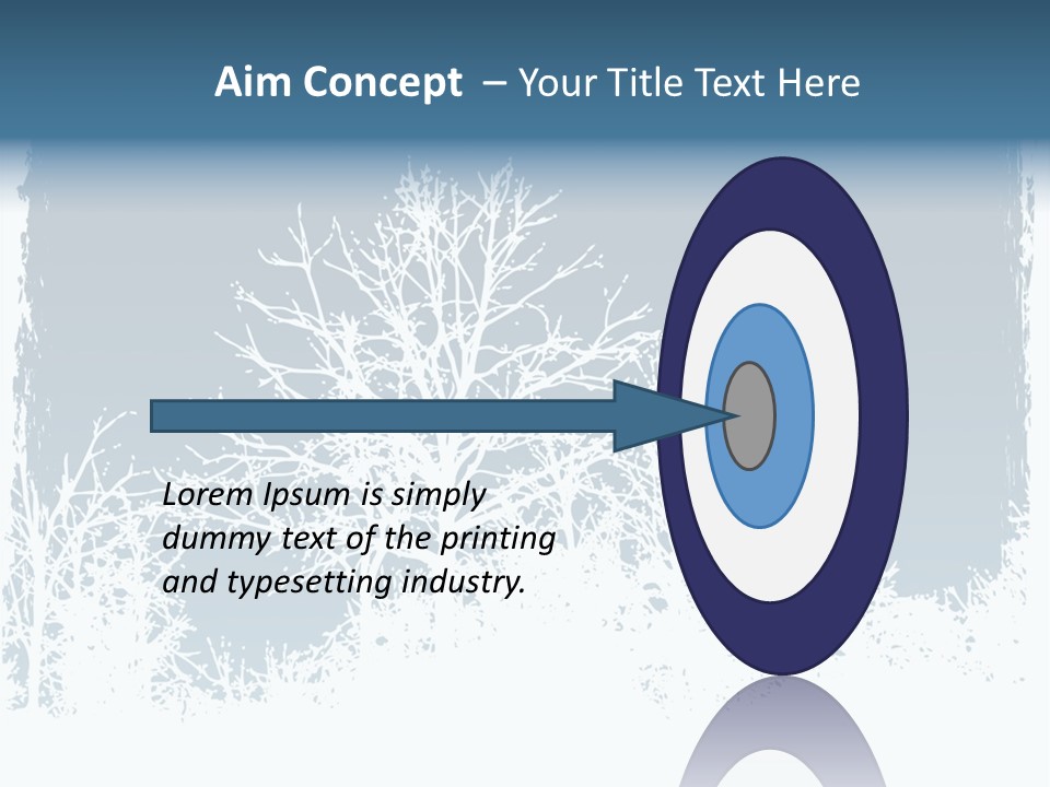Windowpane Snowy Tree PowerPoint Template