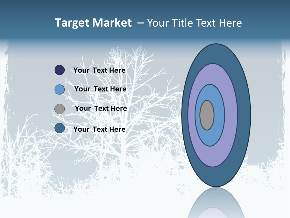 Windowpane Snowy Tree PowerPoint Template