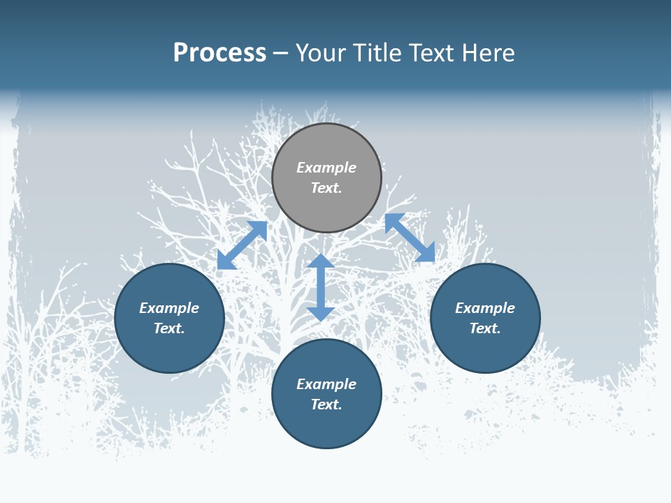 Windowpane Snowy Tree PowerPoint Template
