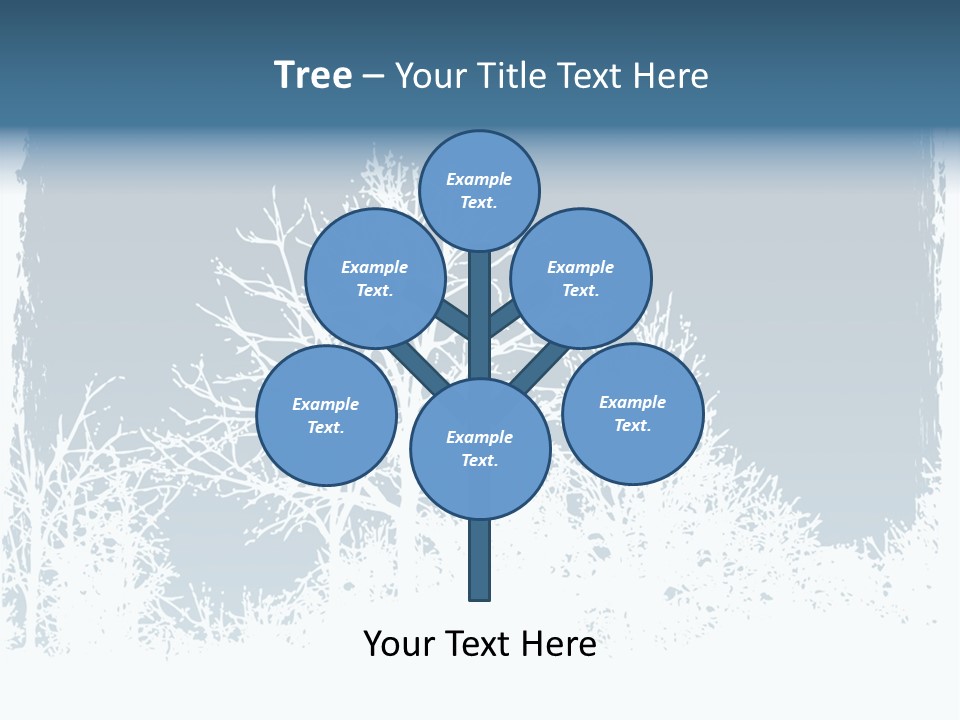 Windowpane Snowy Tree PowerPoint Template
