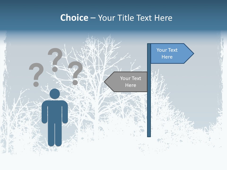 Windowpane Snowy Tree PowerPoint Template
