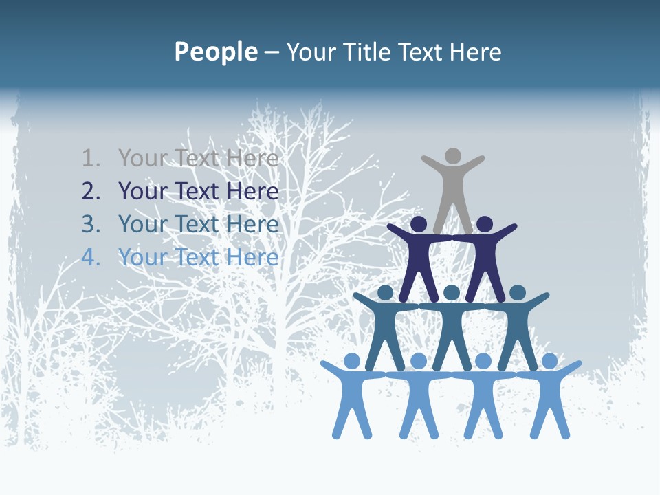 Windowpane Snowy Tree PowerPoint Template