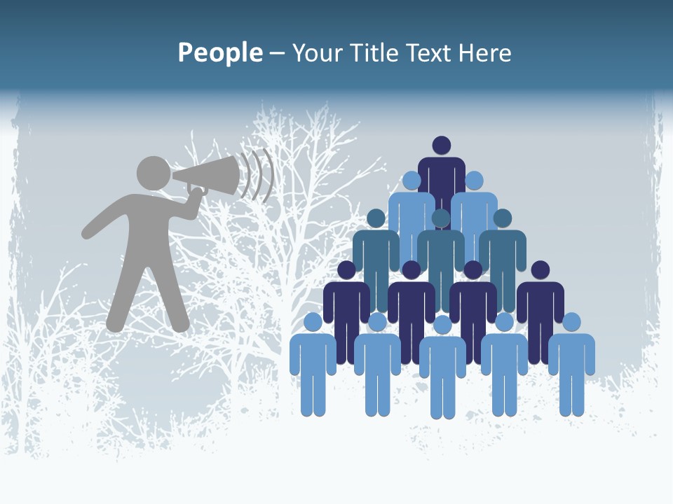 Windowpane Snowy Tree PowerPoint Template