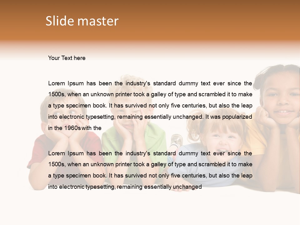 Isolation Little Schoolchild PowerPoint Template