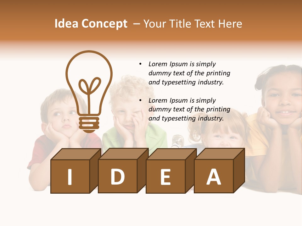 Isolation Little Schoolchild PowerPoint Template