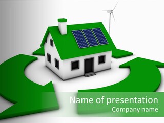 Solar Panel Neighbourhood Green PowerPoint Template