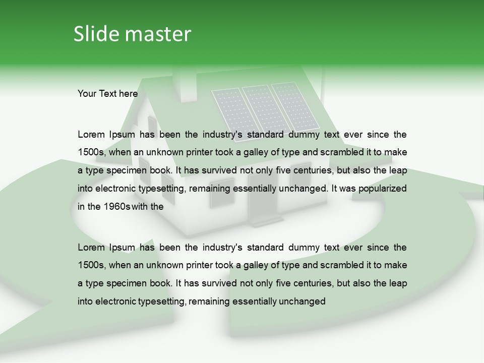 Solar Panel Neighbourhood Green PowerPoint Template