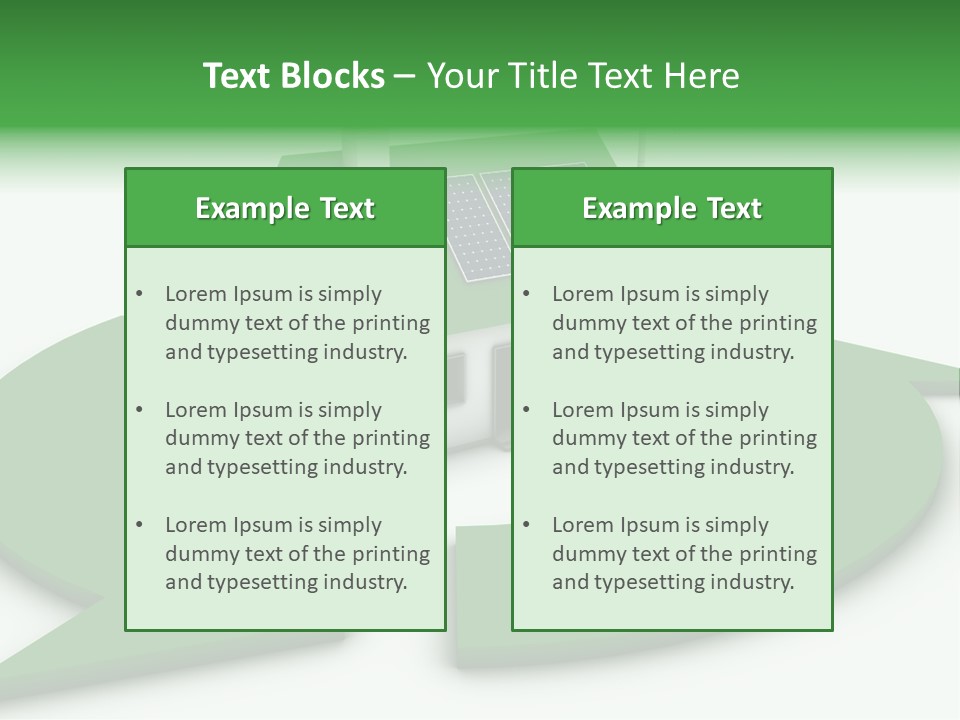 Solar Panel Neighbourhood Green PowerPoint Template