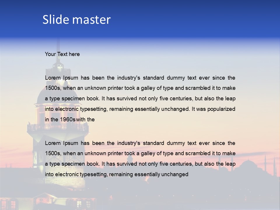 A Large Tower With A Flag On Top Of It PowerPoint Template