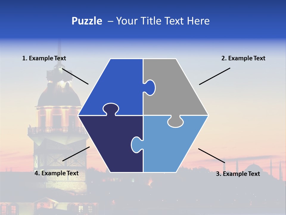 A Large Tower With A Flag On Top Of It PowerPoint Template