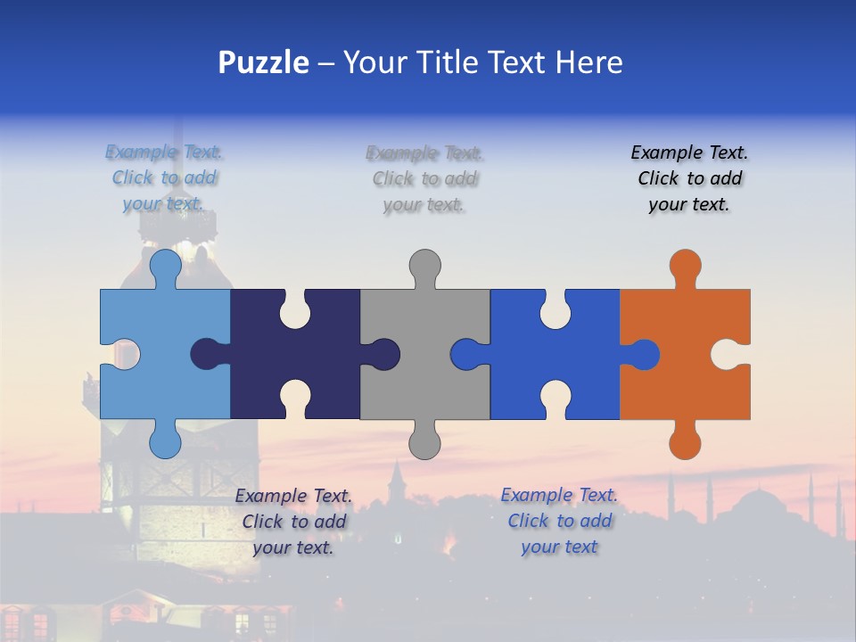 A Large Tower With A Flag On Top Of It PowerPoint Template