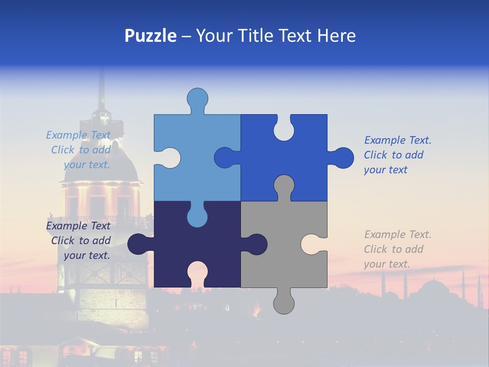 A Large Tower With A Flag On Top Of It PowerPoint Template