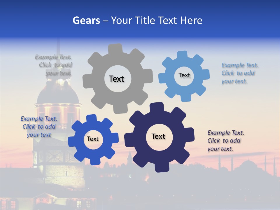 A Large Tower With A Flag On Top Of It PowerPoint Template