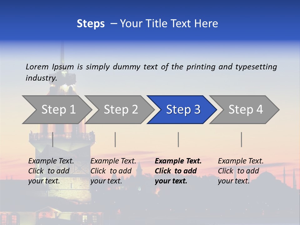 A Large Tower With A Flag On Top Of It PowerPoint Template