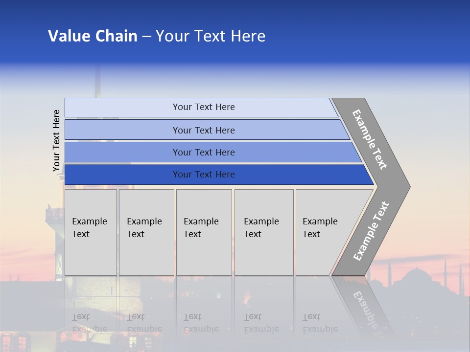 A Large Tower With A Flag On Top Of It PowerPoint Template