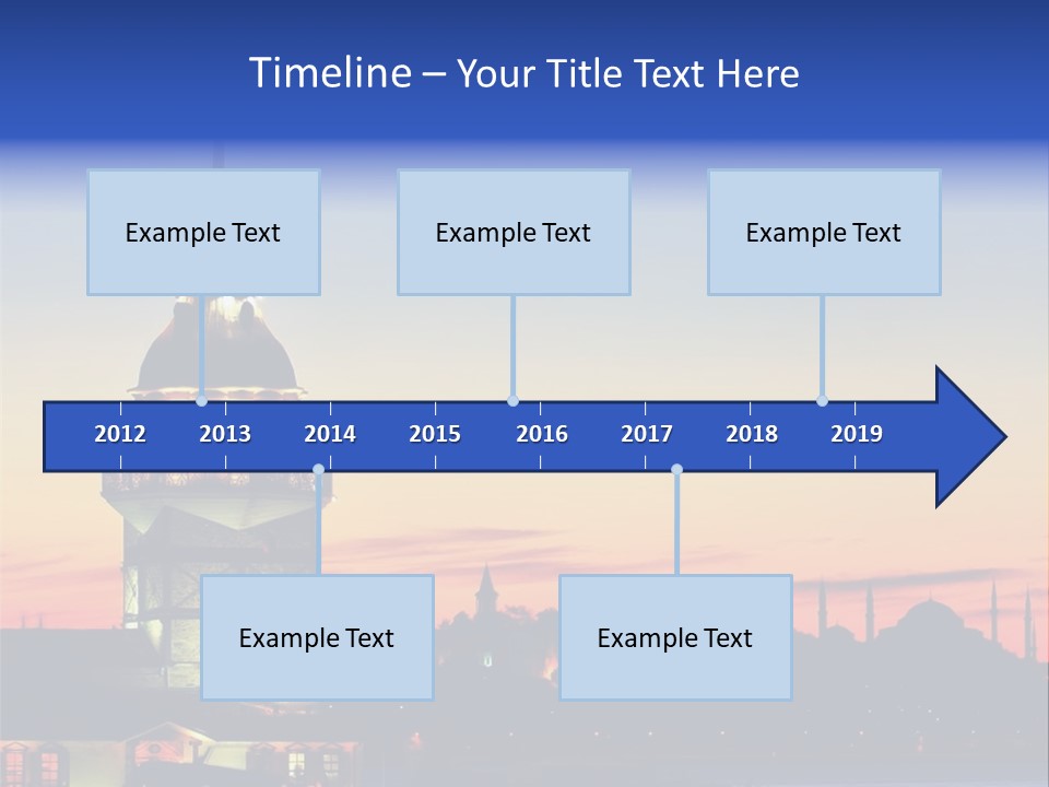 A Large Tower With A Flag On Top Of It PowerPoint Template