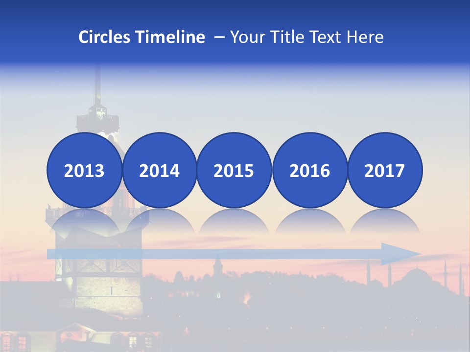 A Large Tower With A Flag On Top Of It PowerPoint Template