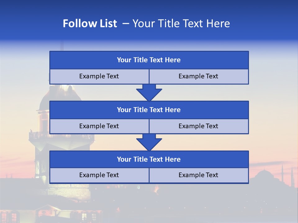 A Large Tower With A Flag On Top Of It PowerPoint Template