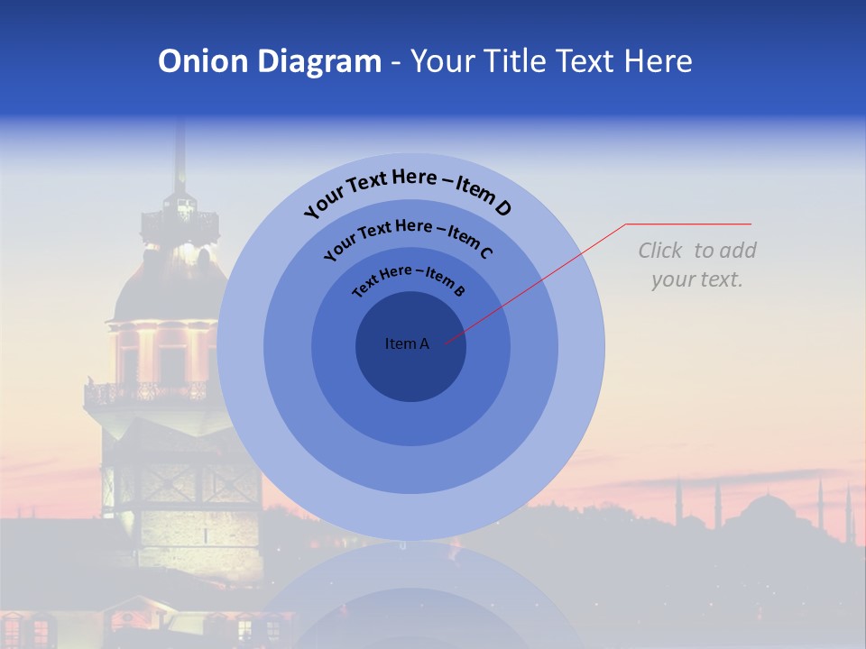 A Large Tower With A Flag On Top Of It PowerPoint Template