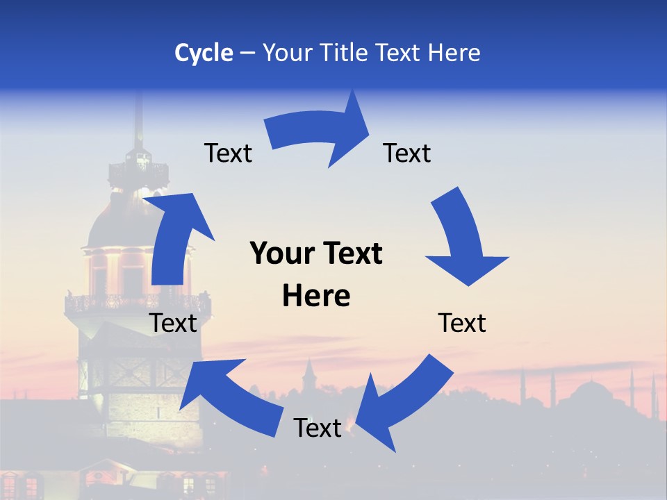A Large Tower With A Flag On Top Of It PowerPoint Template