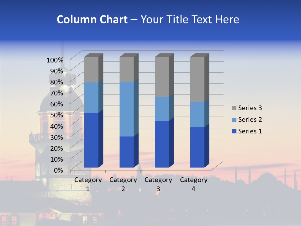 A Large Tower With A Flag On Top Of It PowerPoint Template