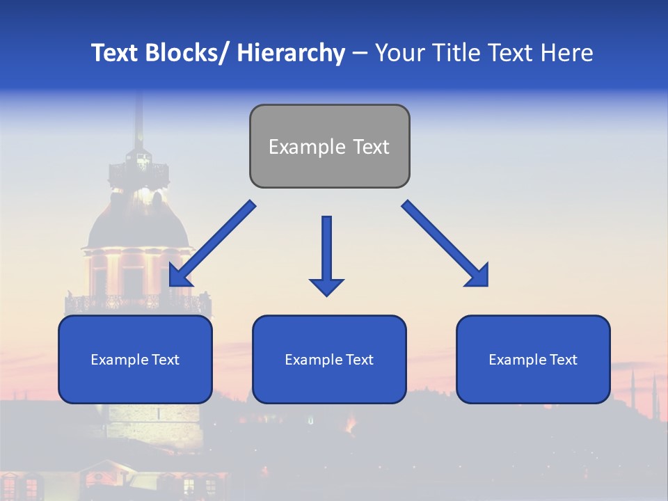 A Large Tower With A Flag On Top Of It PowerPoint Template