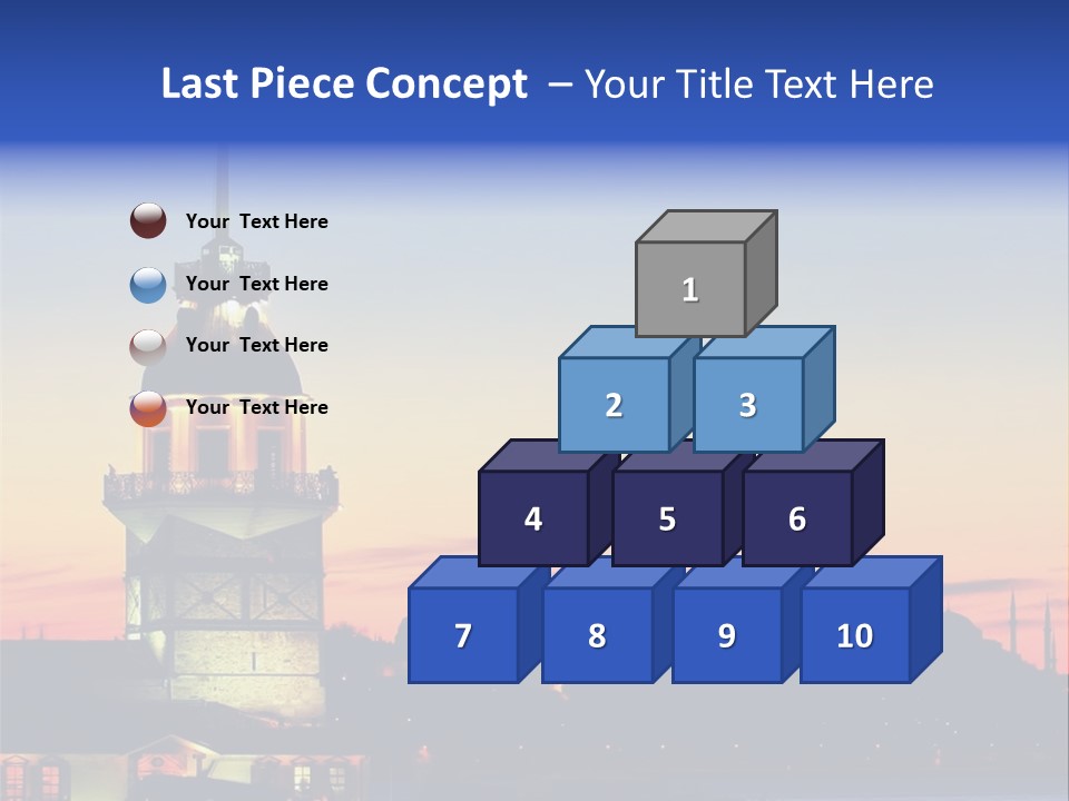 A Large Tower With A Flag On Top Of It PowerPoint Template