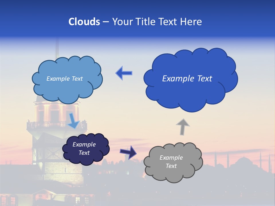 A Large Tower With A Flag On Top Of It PowerPoint Template