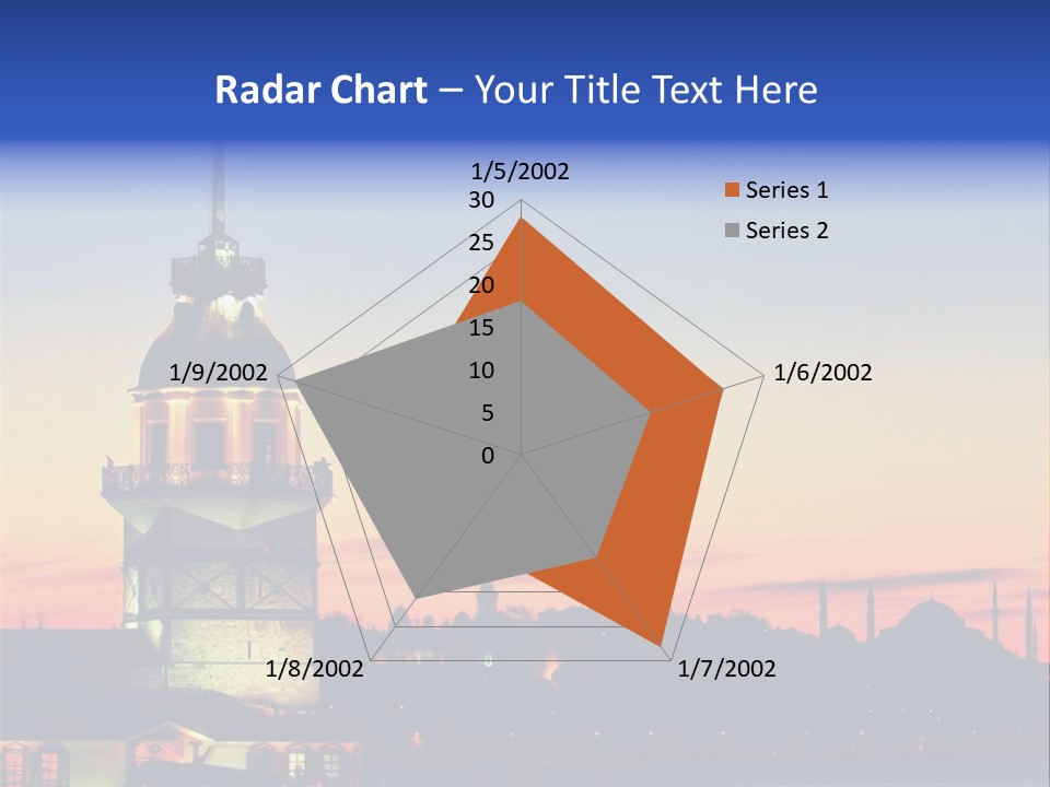 A Large Tower With A Flag On Top Of It PowerPoint Template