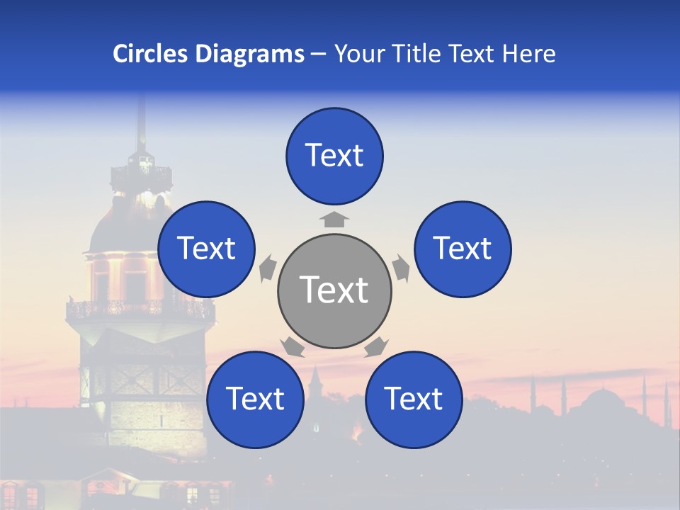 A Large Tower With A Flag On Top Of It PowerPoint Template