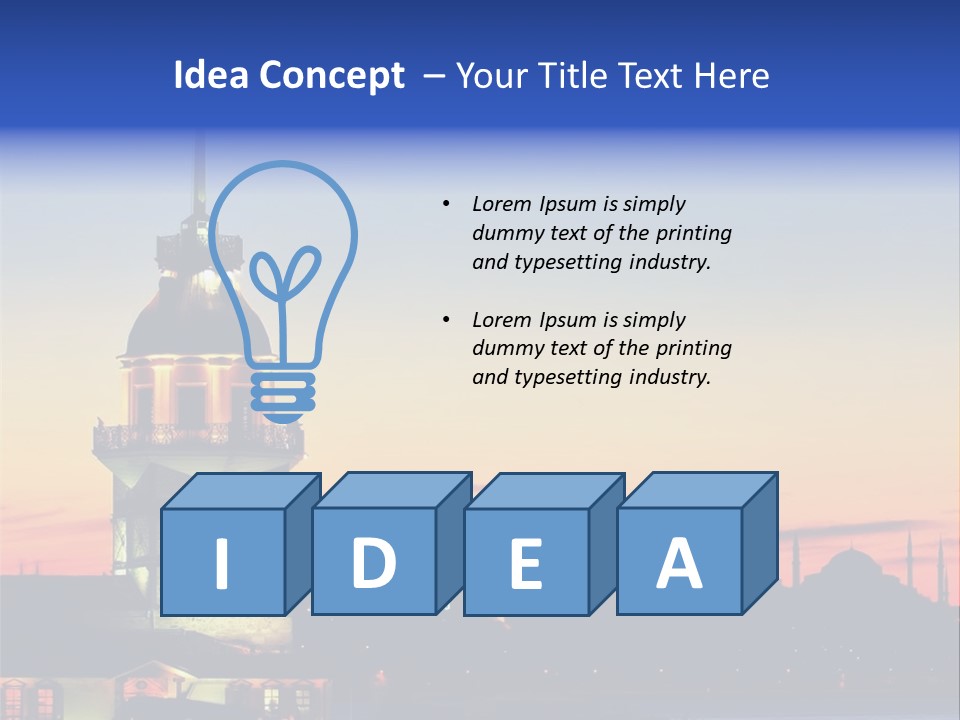 A Large Tower With A Flag On Top Of It PowerPoint Template