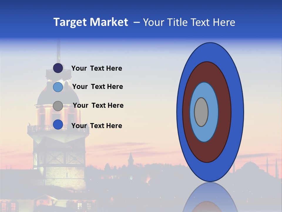 A Large Tower With A Flag On Top Of It PowerPoint Template