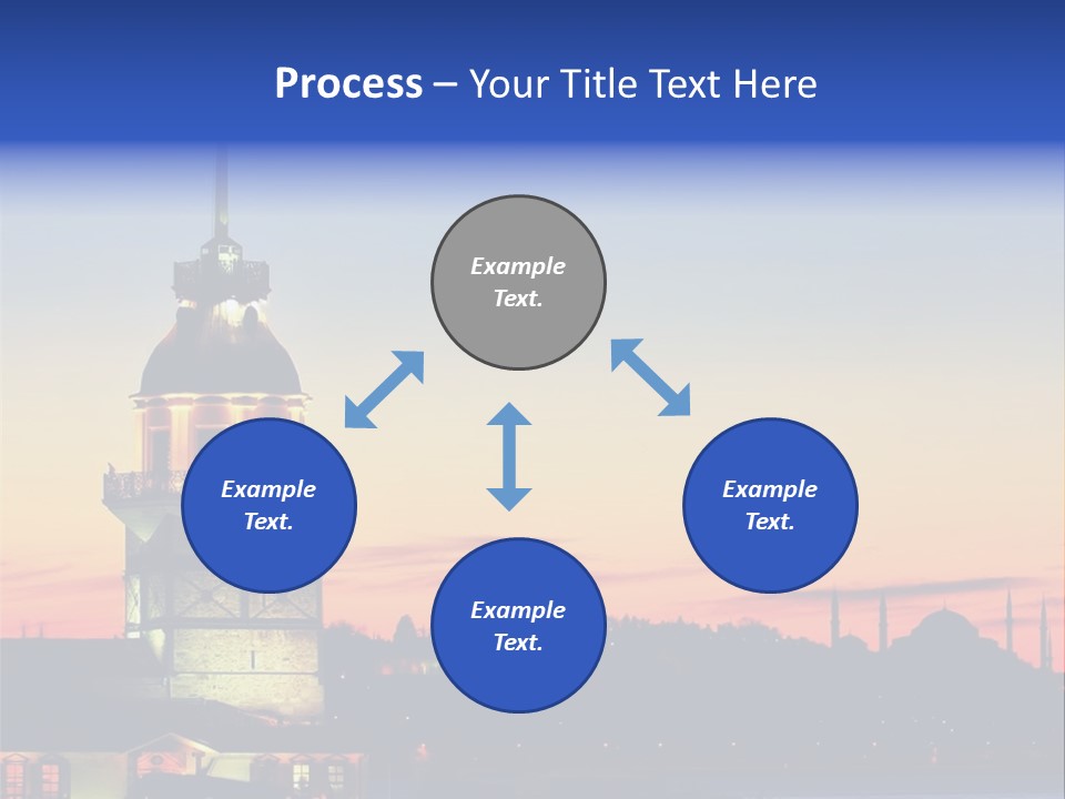A Large Tower With A Flag On Top Of It PowerPoint Template