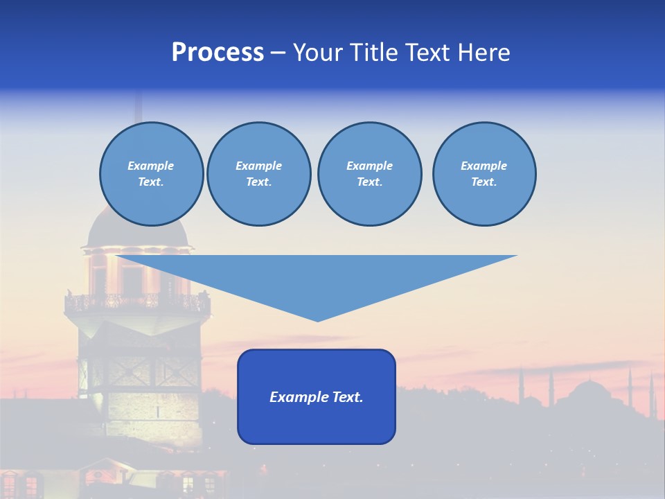 A Large Tower With A Flag On Top Of It PowerPoint Template