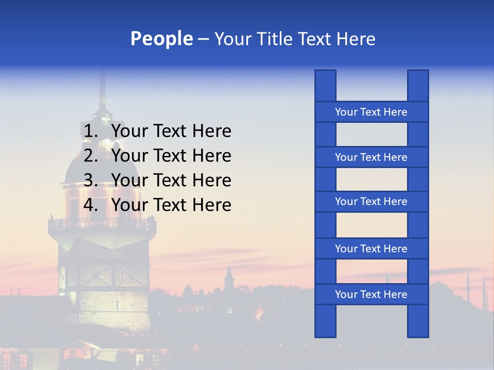 A Large Tower With A Flag On Top Of It PowerPoint Template