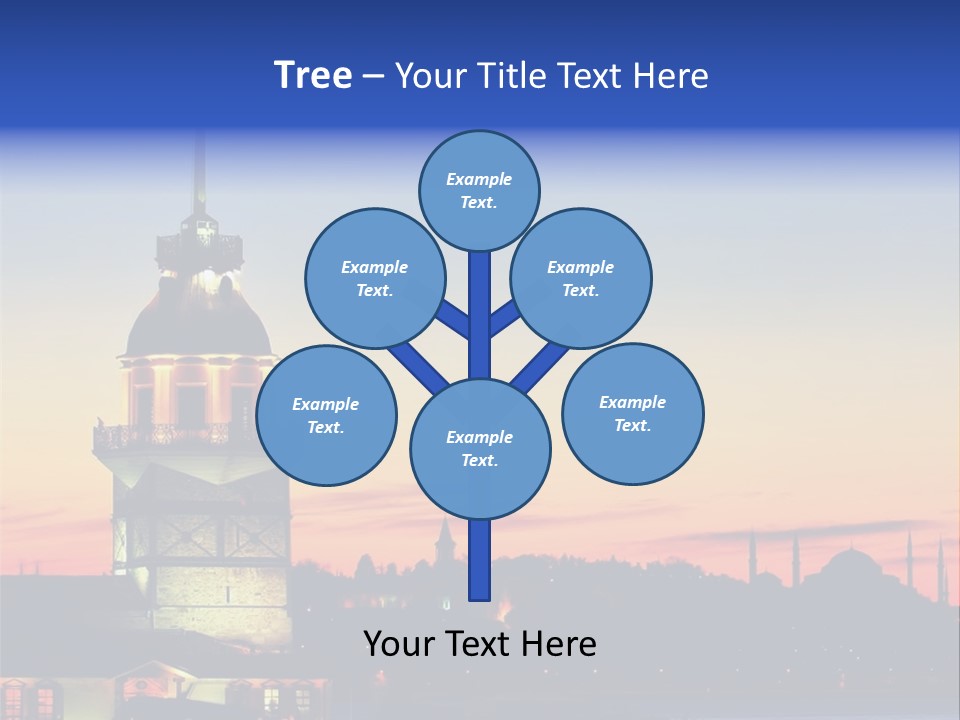 A Large Tower With A Flag On Top Of It PowerPoint Template