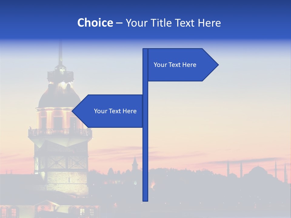 A Large Tower With A Flag On Top Of It PowerPoint Template