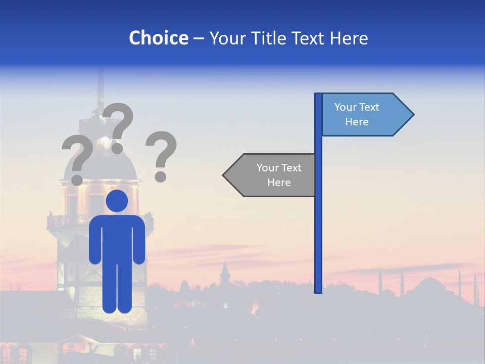 A Large Tower With A Flag On Top Of It PowerPoint Template