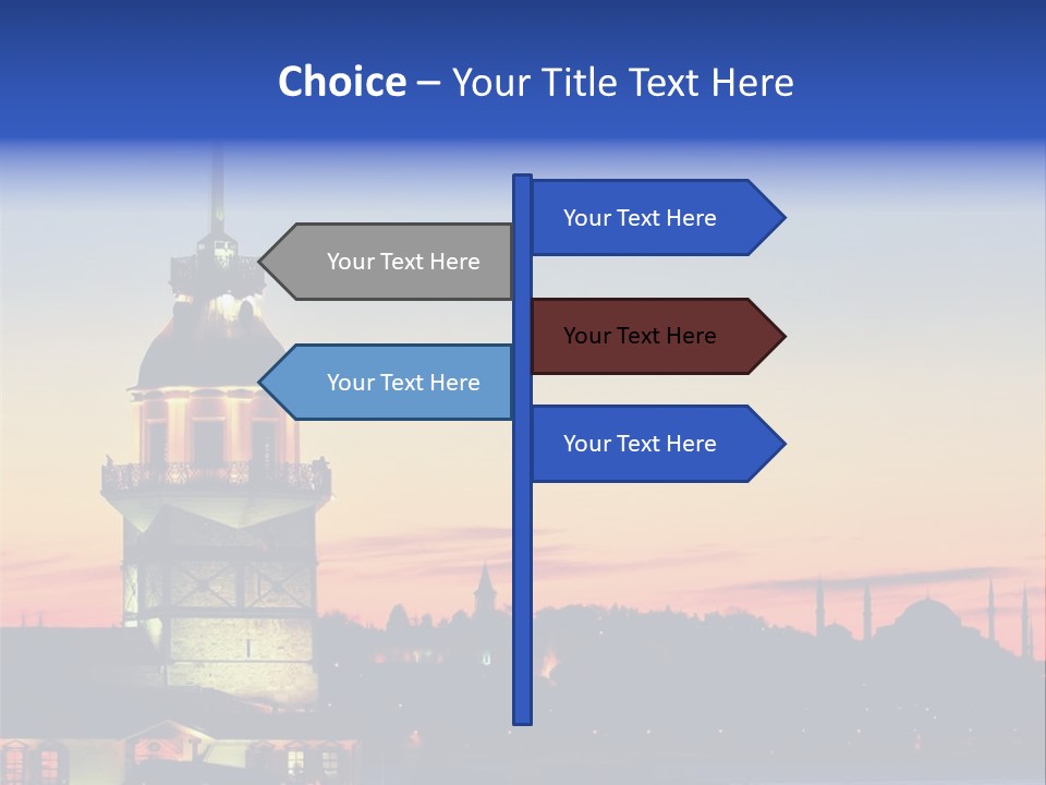 A Large Tower With A Flag On Top Of It PowerPoint Template