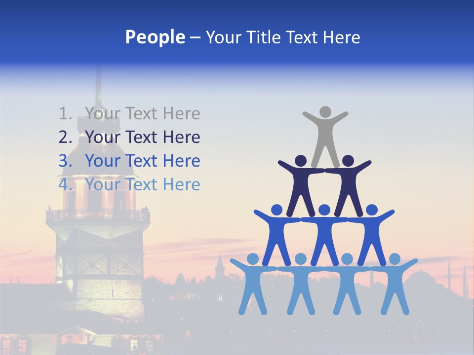 A Large Tower With A Flag On Top Of It PowerPoint Template