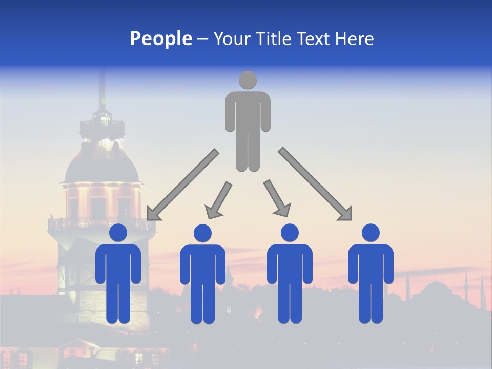 A Large Tower With A Flag On Top Of It PowerPoint Template