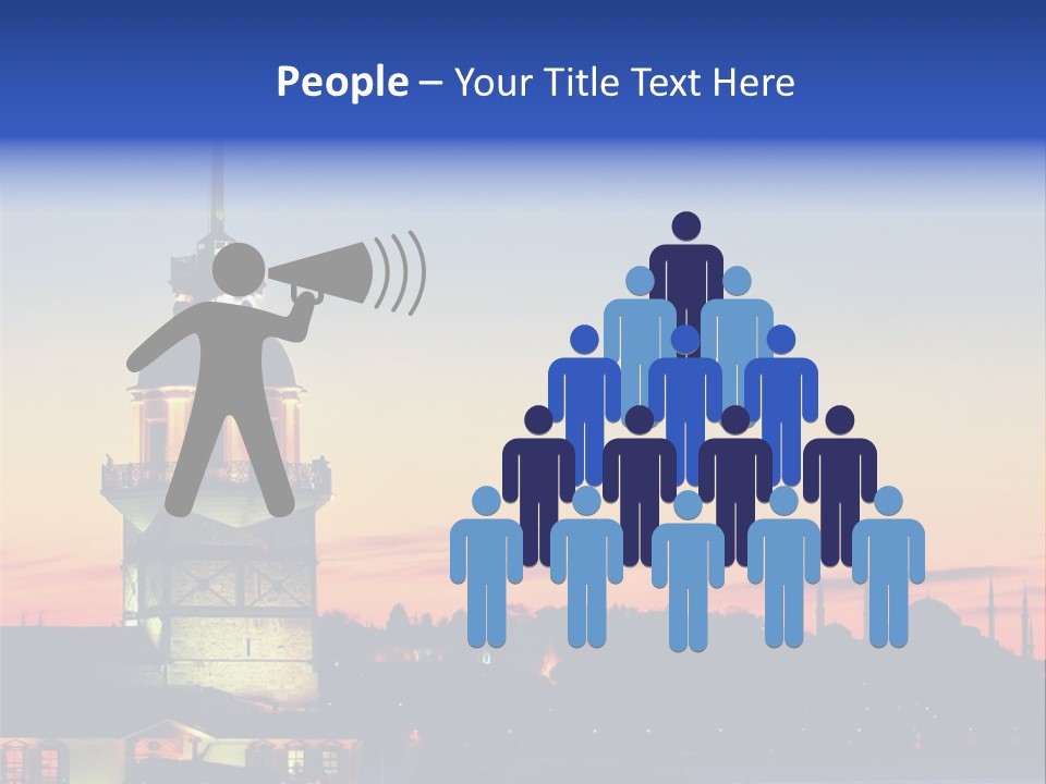 A Large Tower With A Flag On Top Of It PowerPoint Template