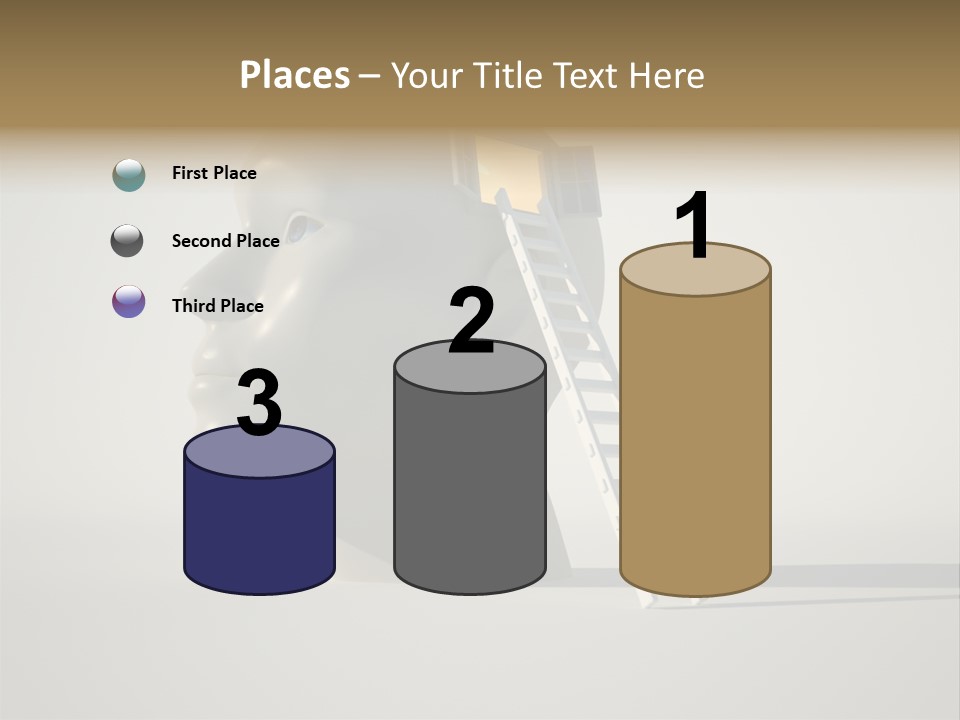 A White Head With A Ladder Leading To It PowerPoint Template