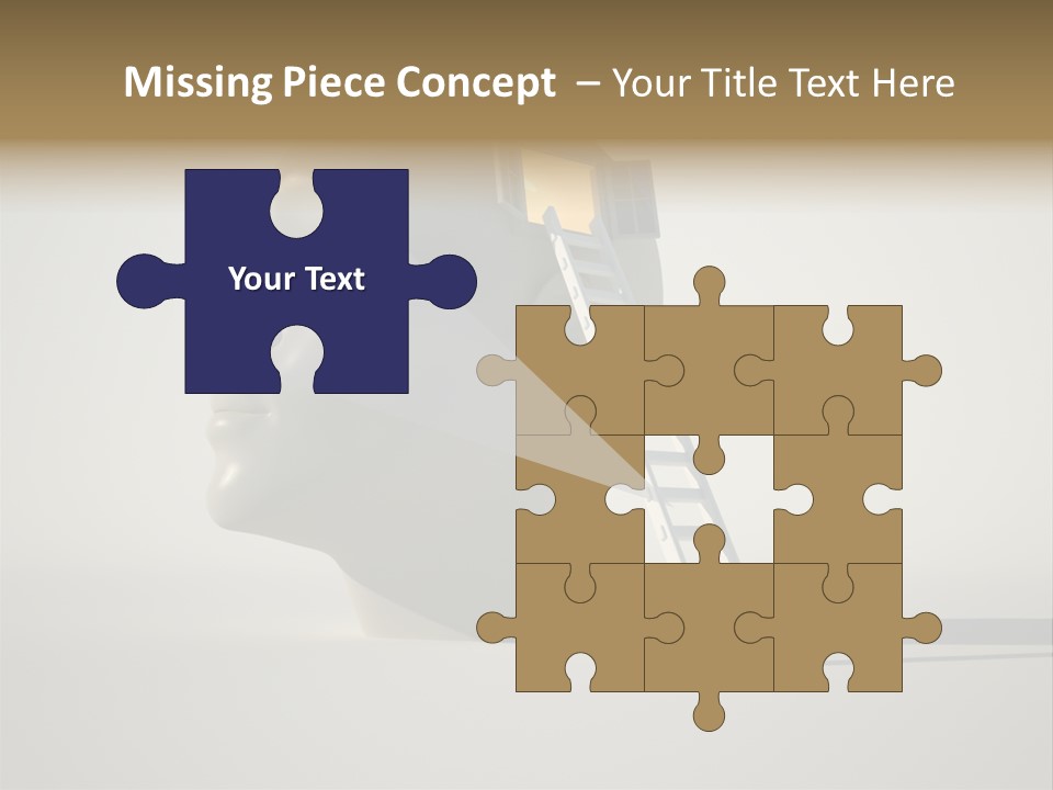 A White Head With A Ladder Leading To It PowerPoint Template