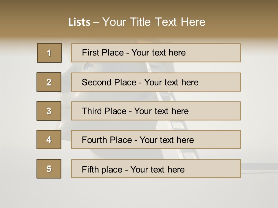 A White Head With A Ladder Leading To It PowerPoint Template