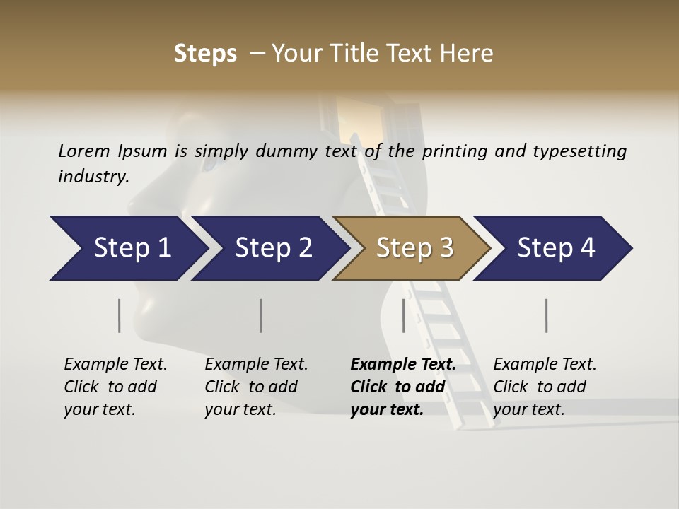 A White Head With A Ladder Leading To It PowerPoint Template