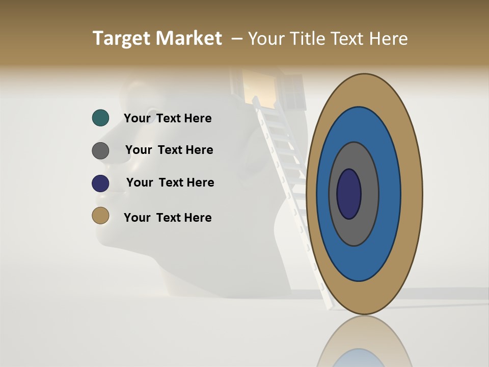 A White Head With A Ladder Leading To It PowerPoint Template