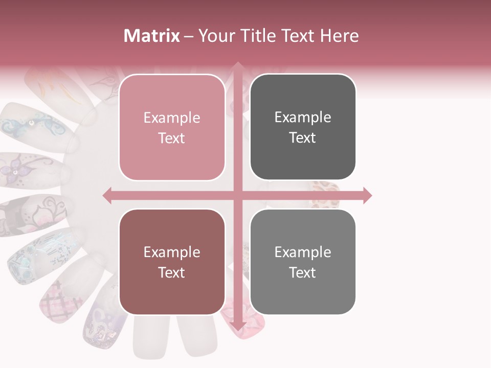 A Circle Of Nails With Different Designs On Them PowerPoint Template