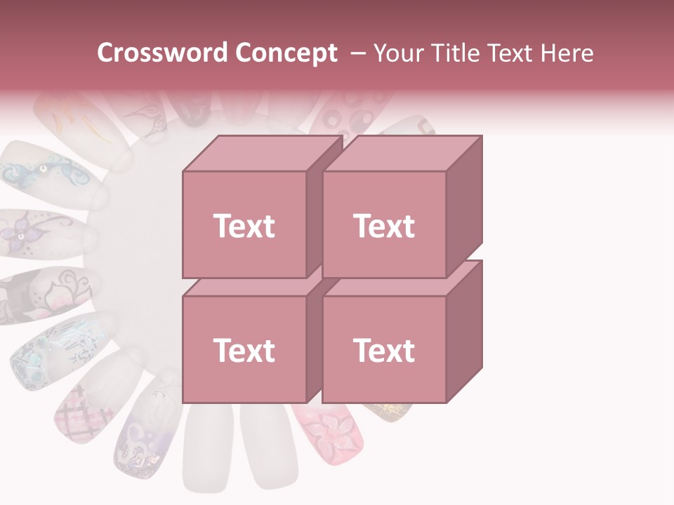 A Circle Of Nails With Different Designs On Them PowerPoint Template